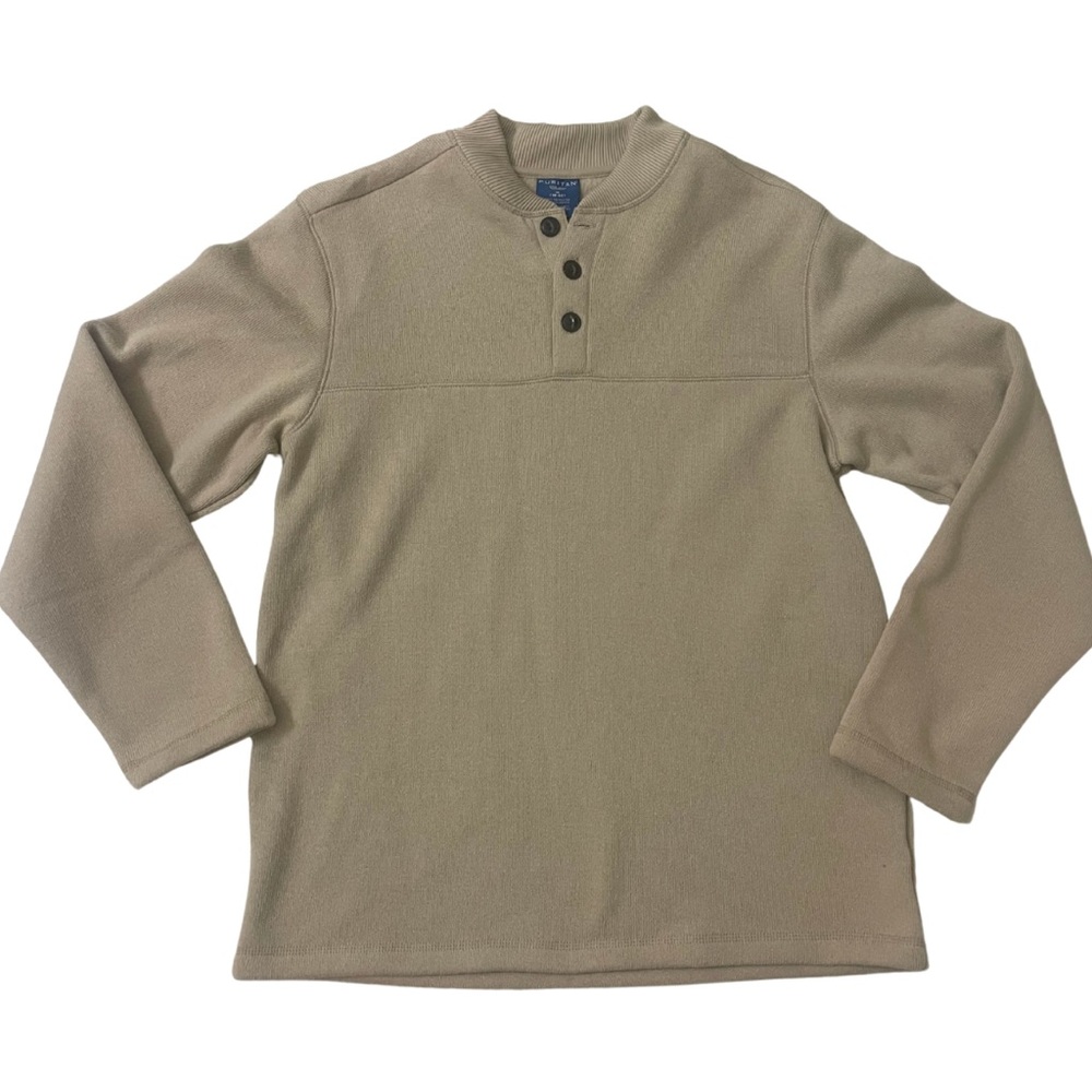 New Puritan Beige Henley Shirt with Buttons NWT